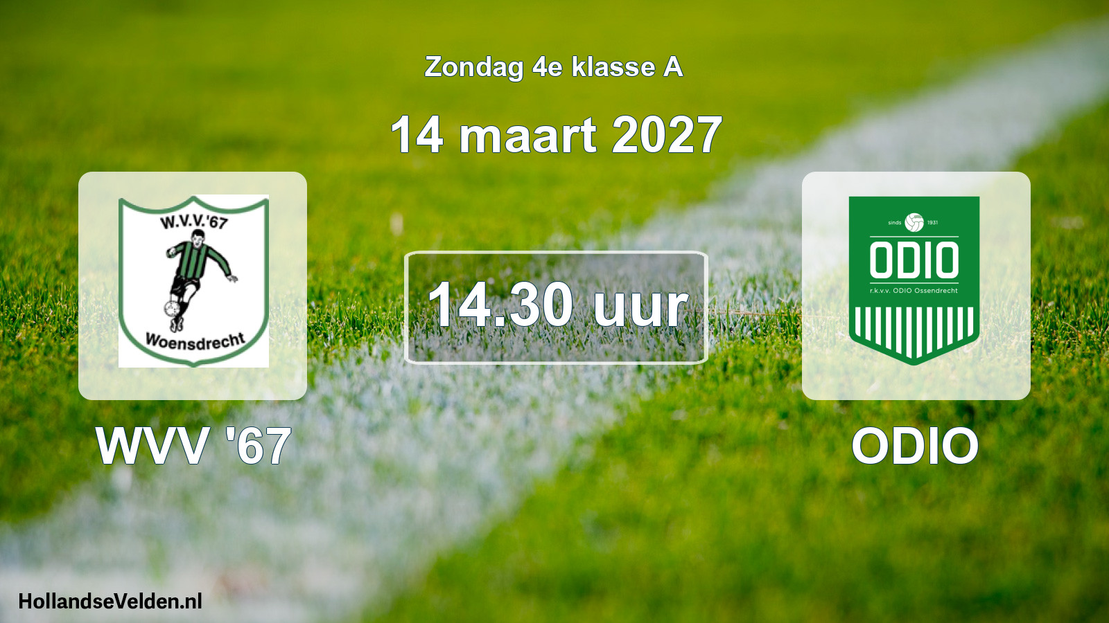 Geplande wedstrijd: WVV '67 - ODIO (14 maart 2027)