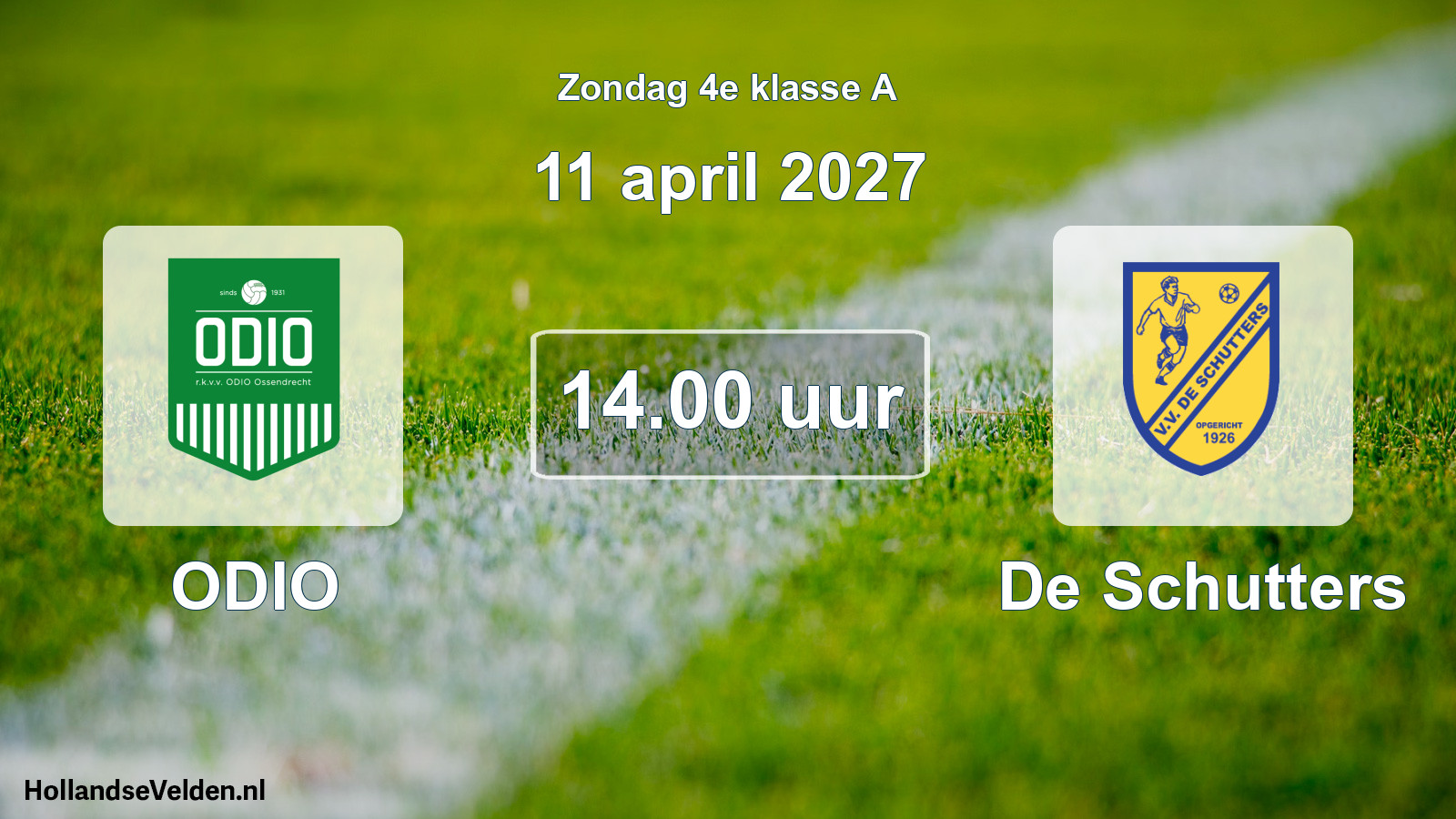 Geplande wedstrijd: ODIO - De Schutters (11 april 2027)