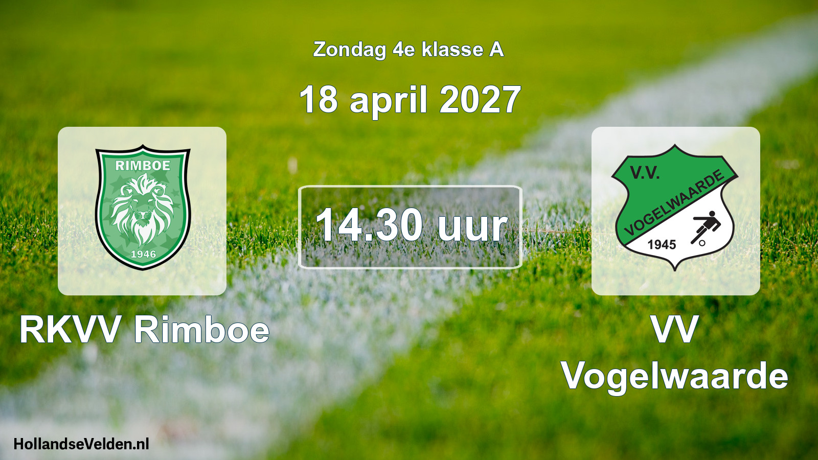 Geplande wedstrijd: RKVV Rimboe - VV Vogelwaarde (18 april 2027)