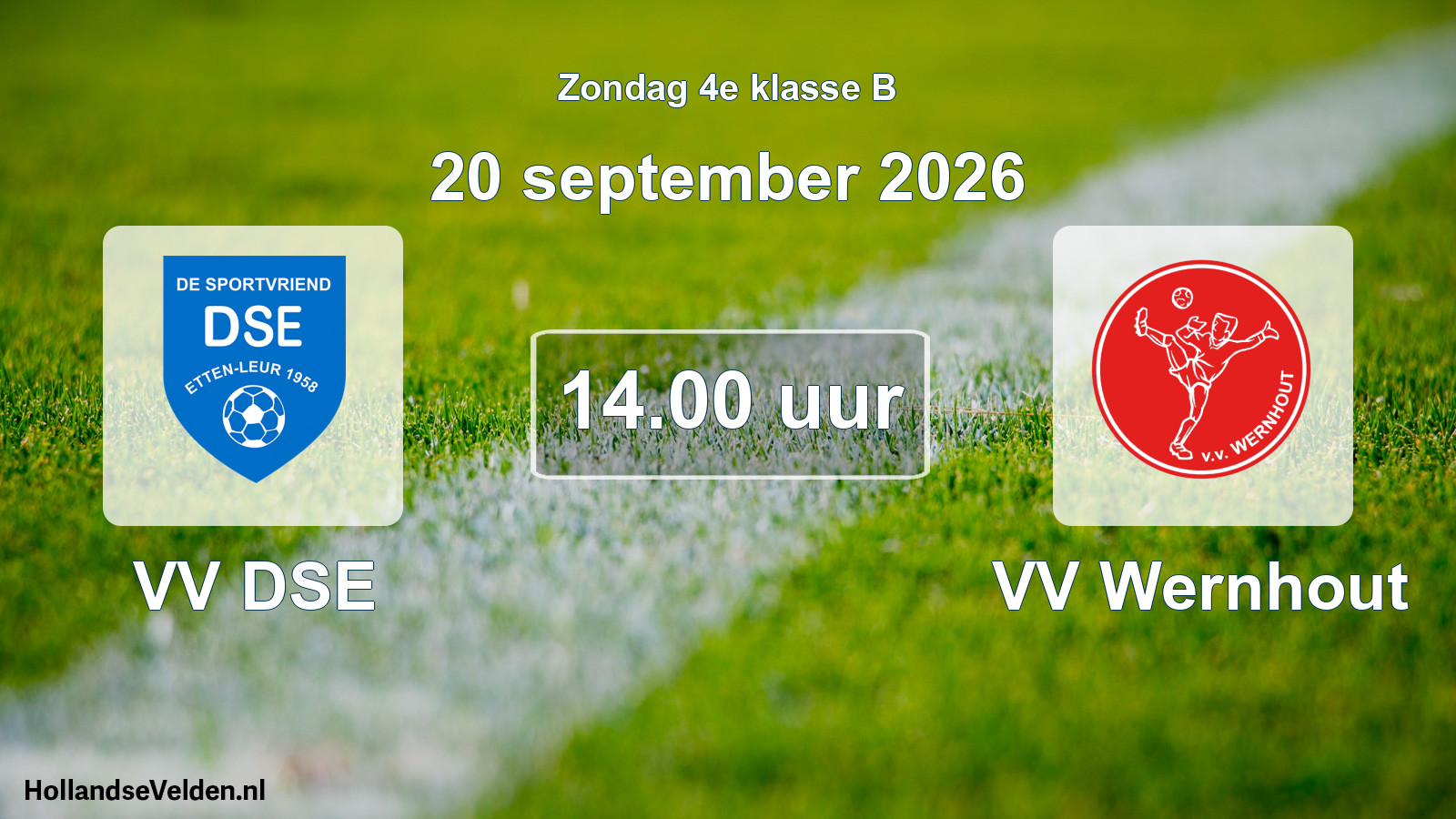 Geplande wedstrijd: VV DSE - VV Wernhout (20 september 2026)