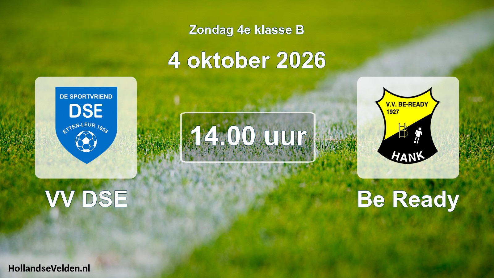 Scheduled Match: VV DSE - Be Ready (4 October 2026)
