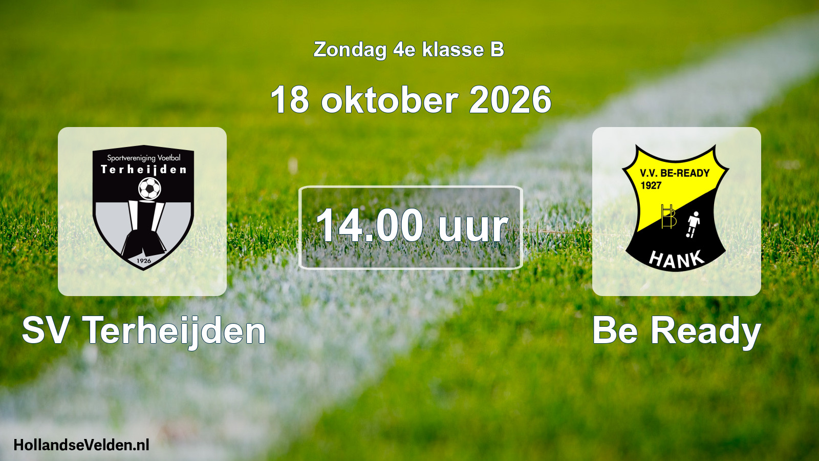 Geplande wedstrijd: SV Terheijden - Be Ready (18 oktober 2026)