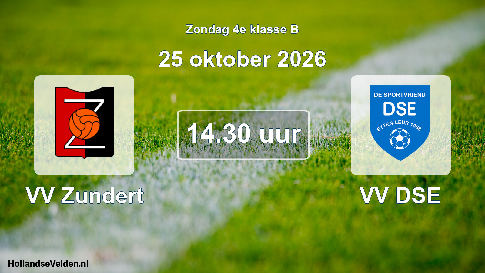 Geplande wedstrijd: VV Zundert - VV DSE (25 oktober 2026)