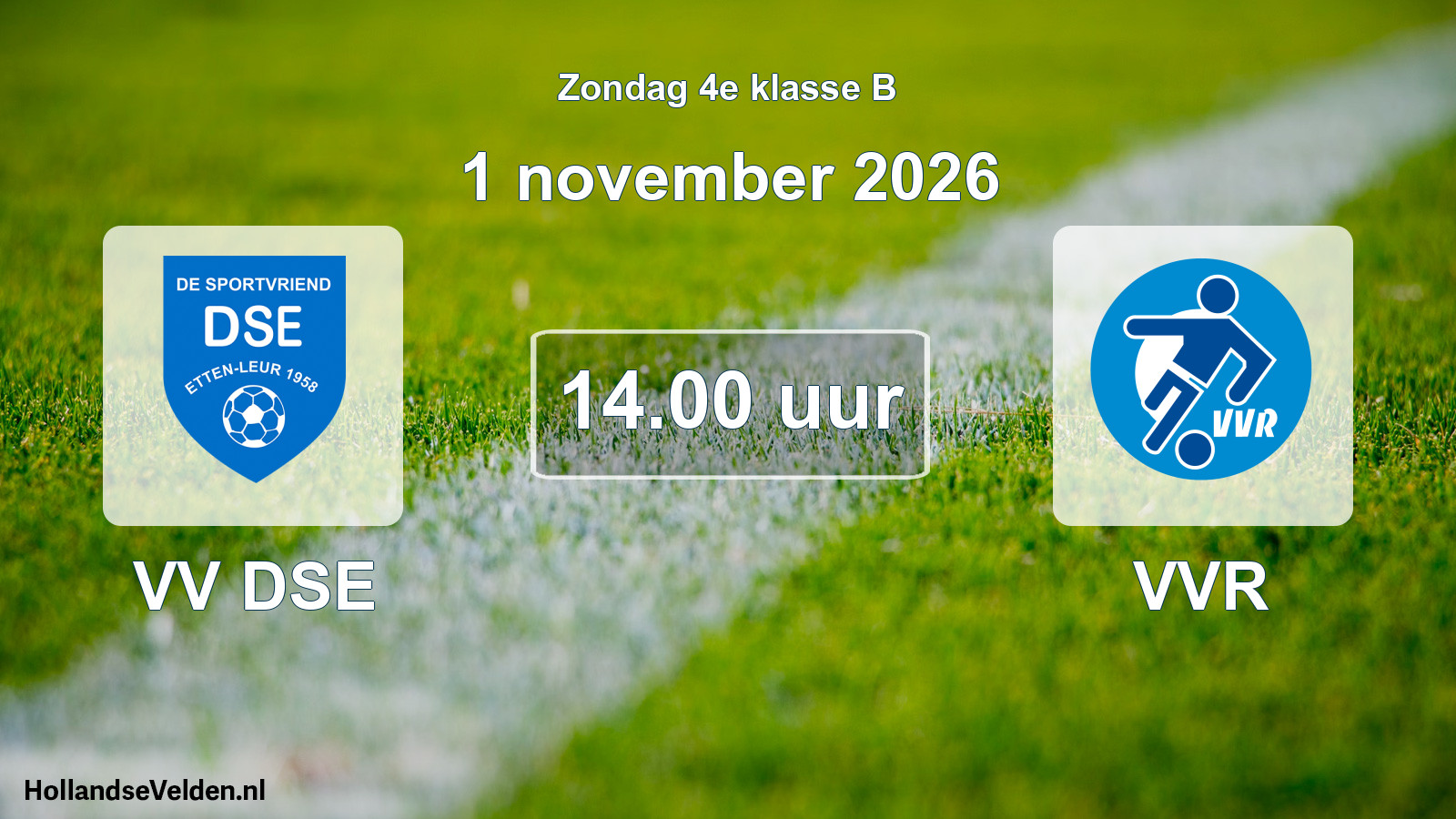 Geplande wedstrijd: VV DSE - VVR (1 november 2026)