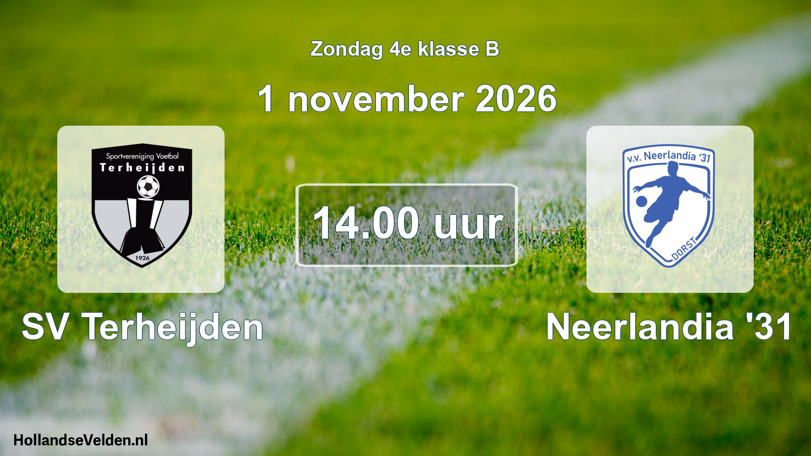 Scheduled Match: SV Terheijden - Neerlandia '31 (1 November 2026)