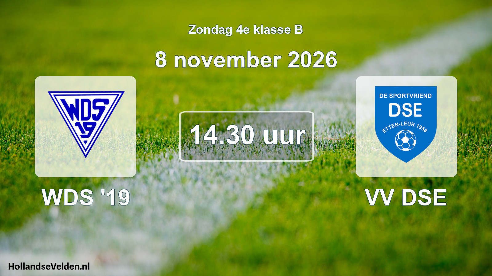 Geplande wedstrijd: WDS '19 - VV DSE (8 november 2026)