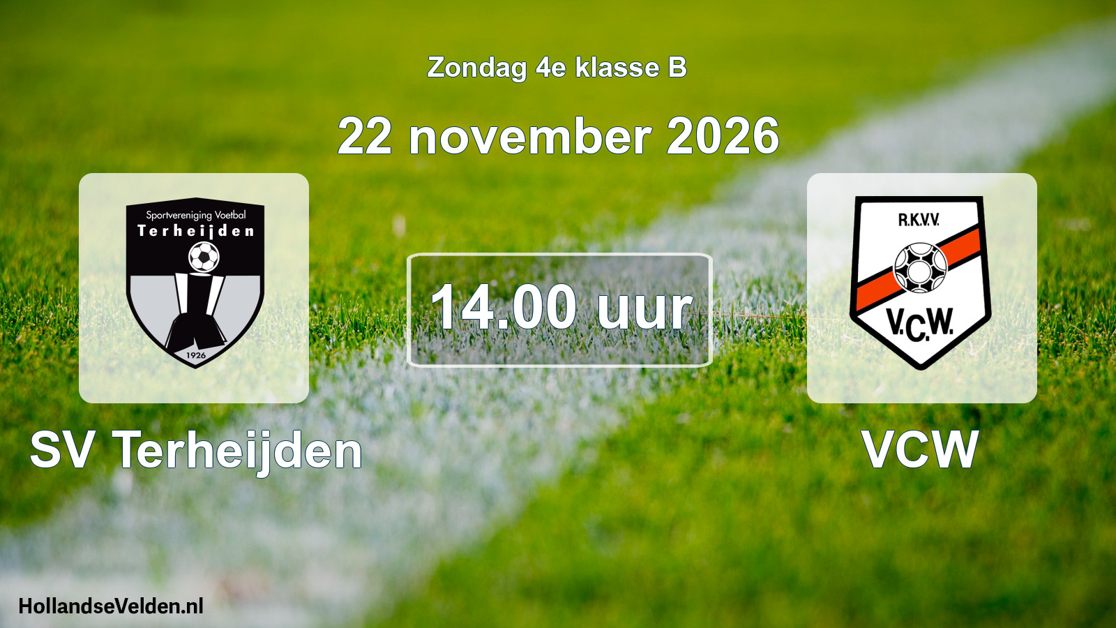 Geplande wedstrijd: SV Terheijden - VCW (22 november 2026)