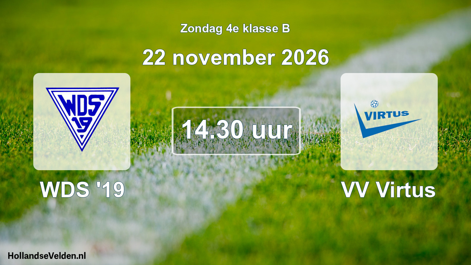 Geplande wedstrijd: WDS '19 - VV Virtus (22 november 2026)