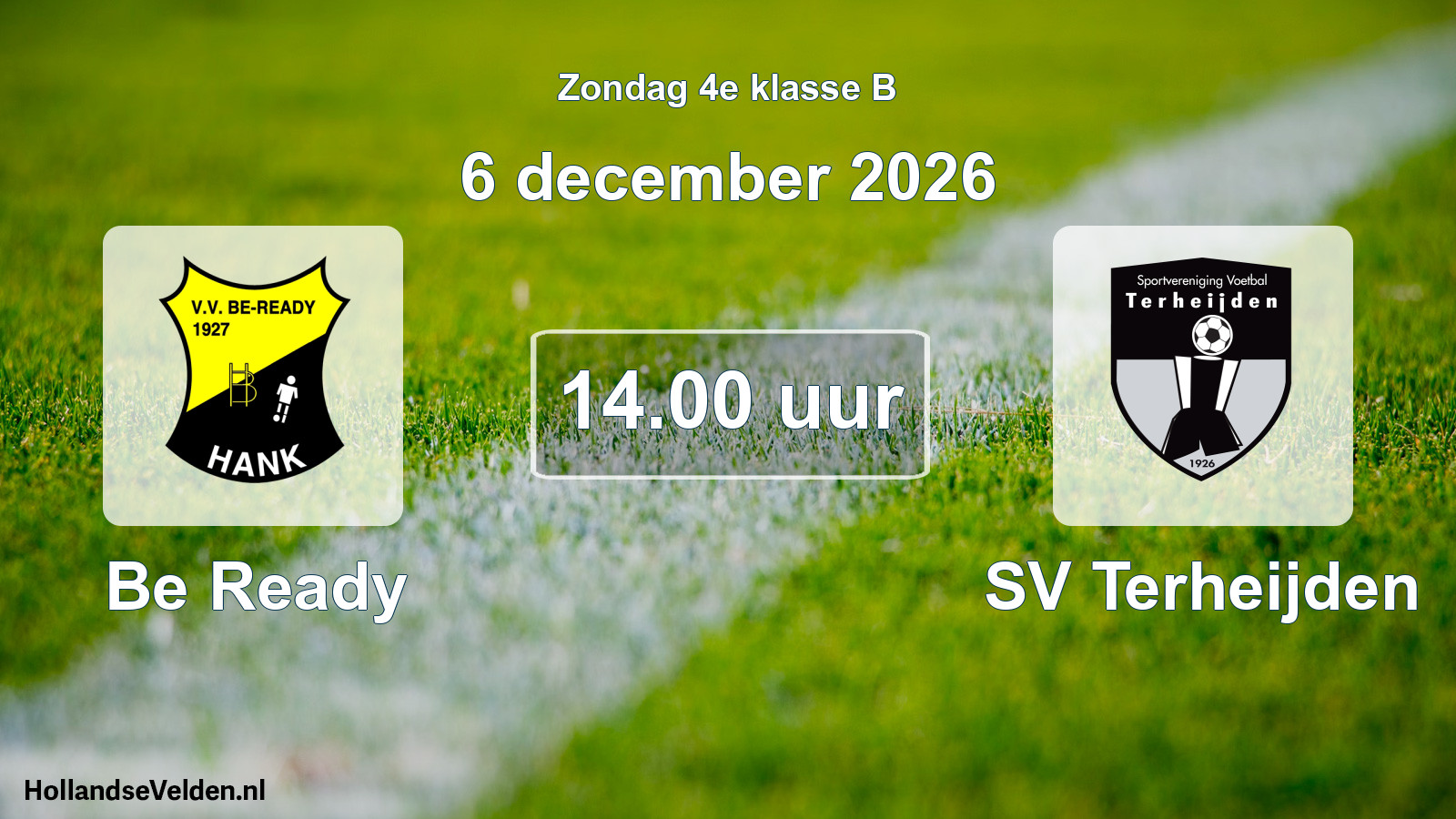 Geplande wedstrijd: Be Ready - SV Terheijden (6 december 2026)