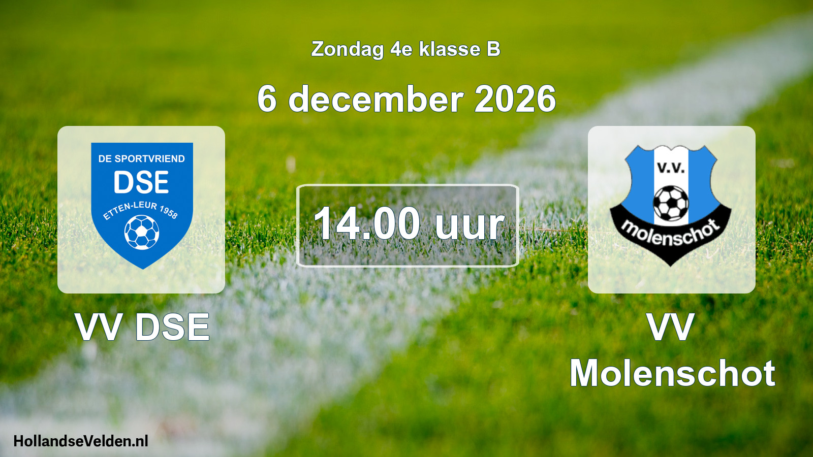 Geplande wedstrijd: VV DSE - VV Molenschot (6 december 2026)