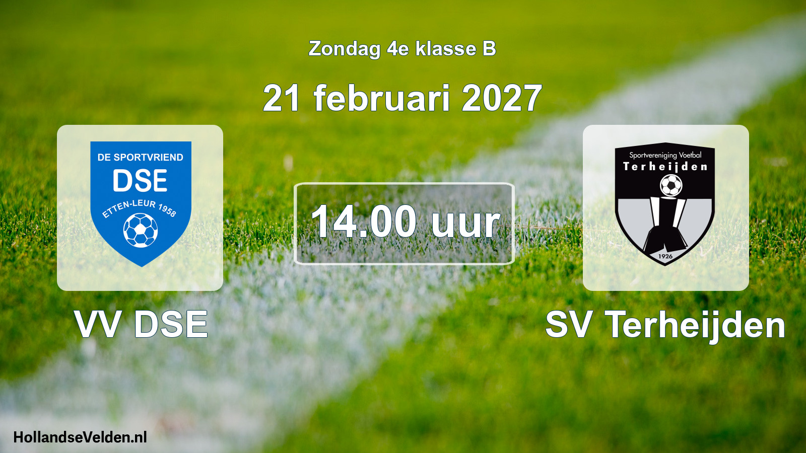 Geplande wedstrijd: VV DSE - SV Terheijden (21 februari 2027)