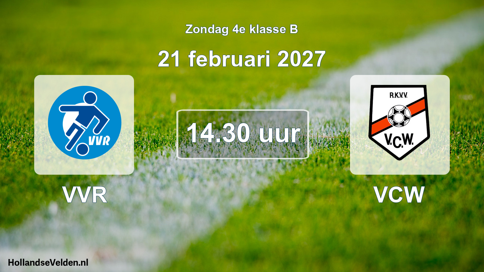 Geplande wedstrijd: VVR - VCW (21 februari 2027)