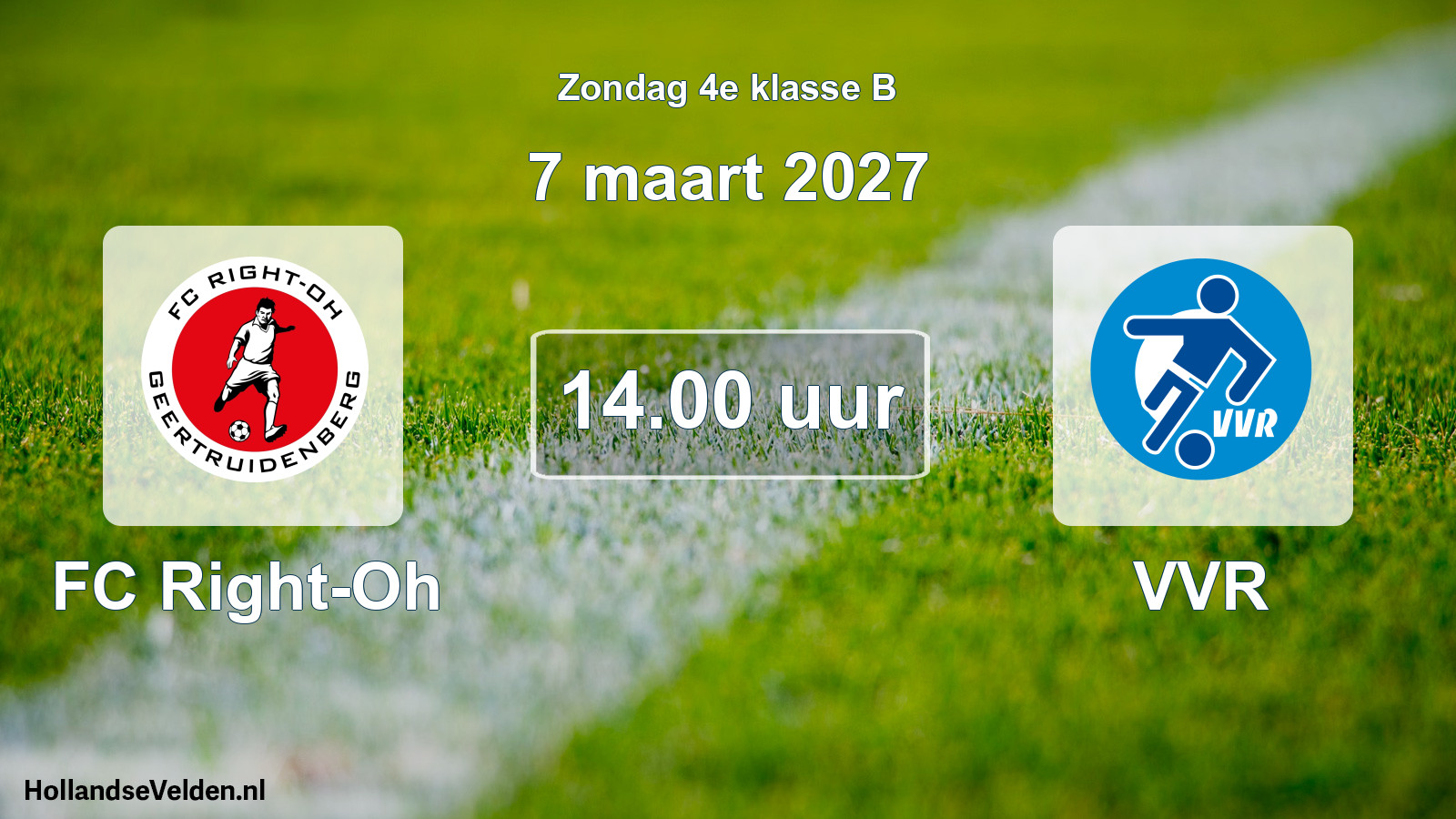 Geplande wedstrijd: FC Right-Oh - VVR (7 maart 2027)