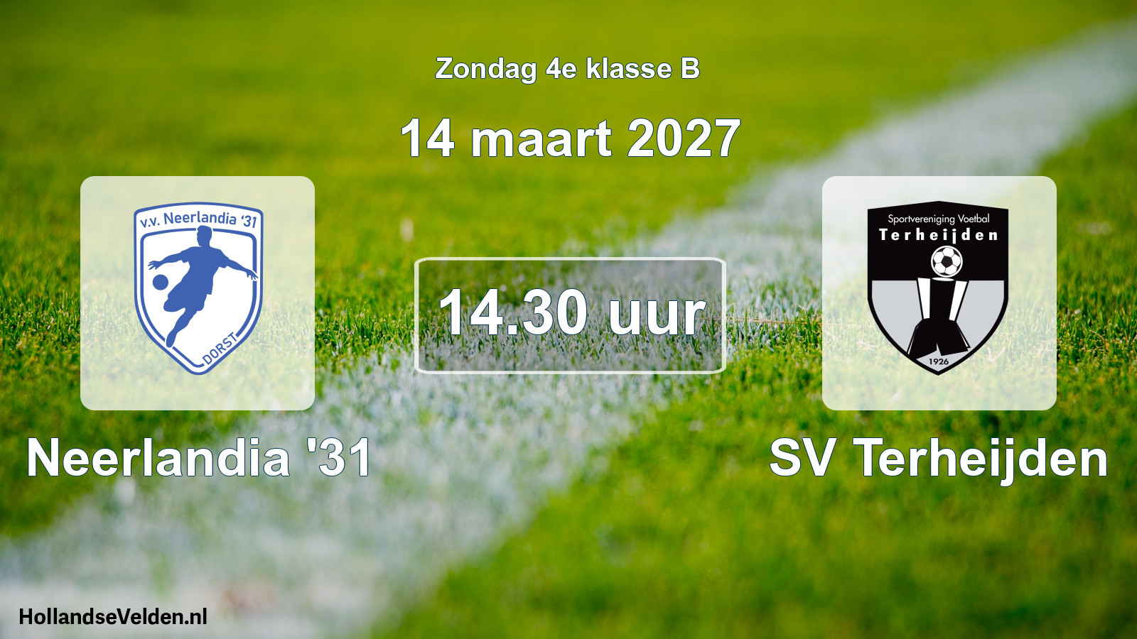 Geplande wedstrijd: Neerlandia '31 - SV Terheijden (14 maart 2027)