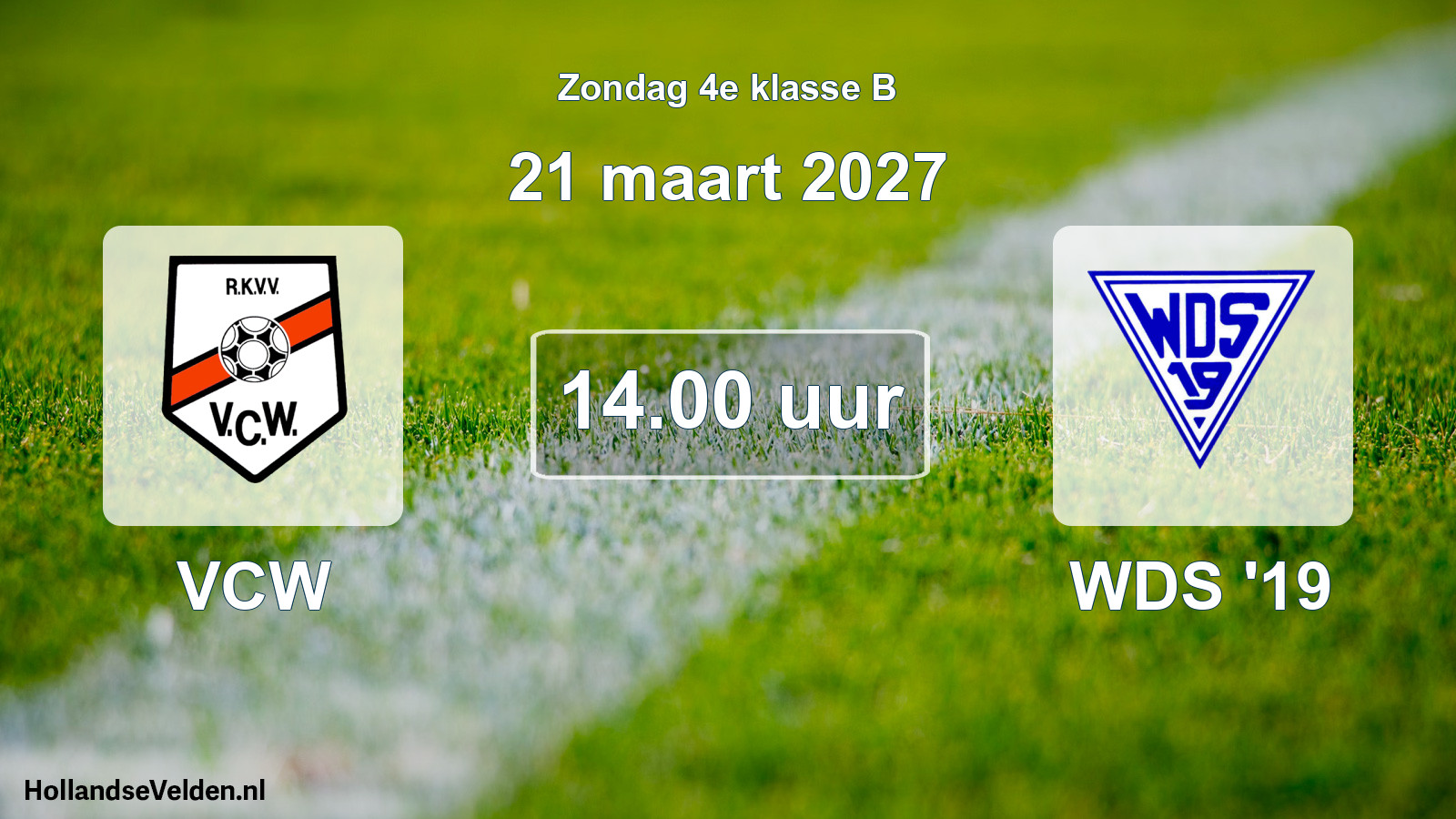 Geplande wedstrijd: VCW - WDS '19 (21 maart 2027)