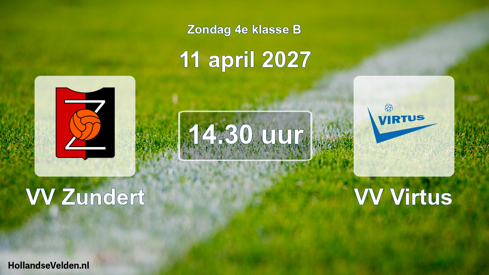 Geplande wedstrijd: VV Zundert - VV Virtus (11 april 2027)