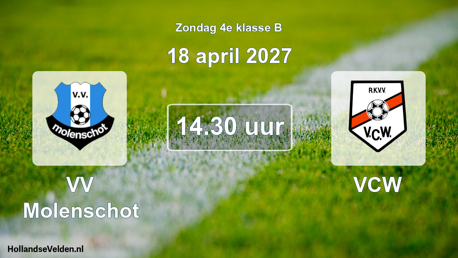 Geplande wedstrijd: VV Molenschot - VCW (18 april 2027)