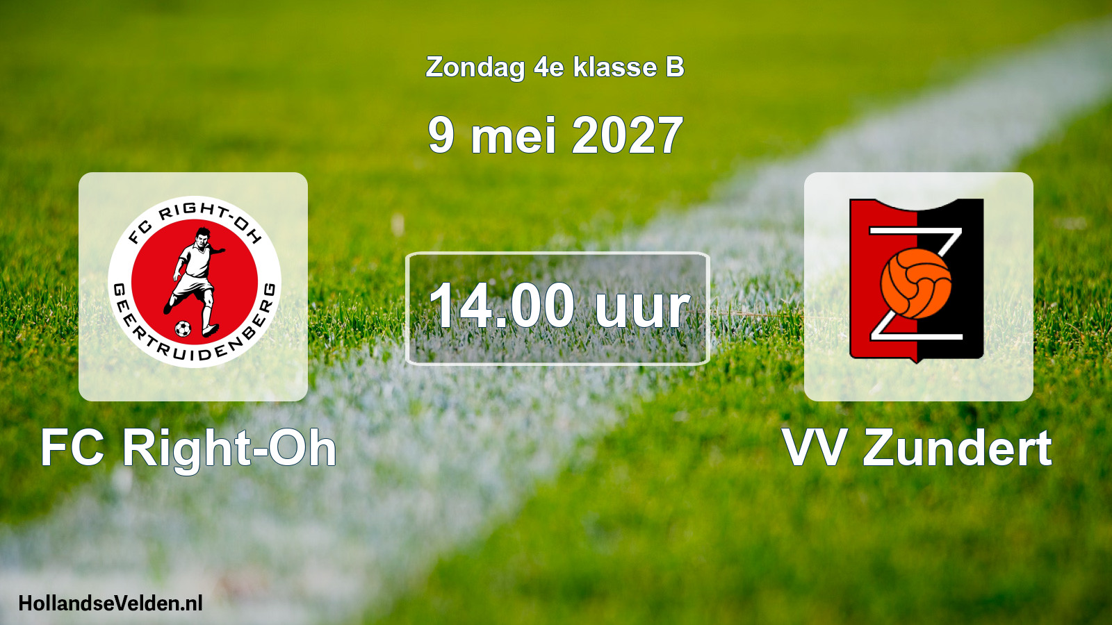 Geplande wedstrijd: FC Right-Oh - VV Zundert (9 mei 2027)