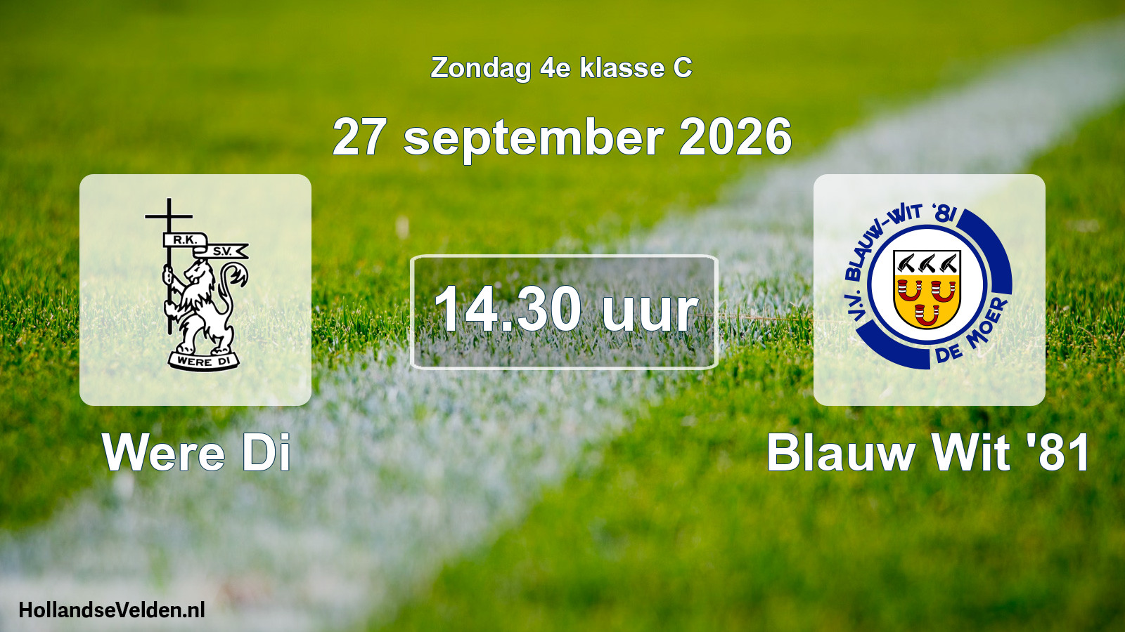 Scheduled Match: Were Di - Blauw Wit '81 (27 September 2026)