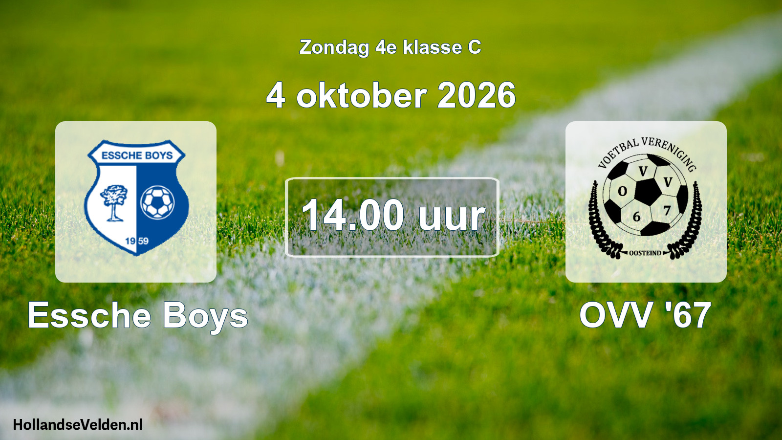 Geplande wedstrijd: Essche Boys - OVV '67 (4 oktober 2026)