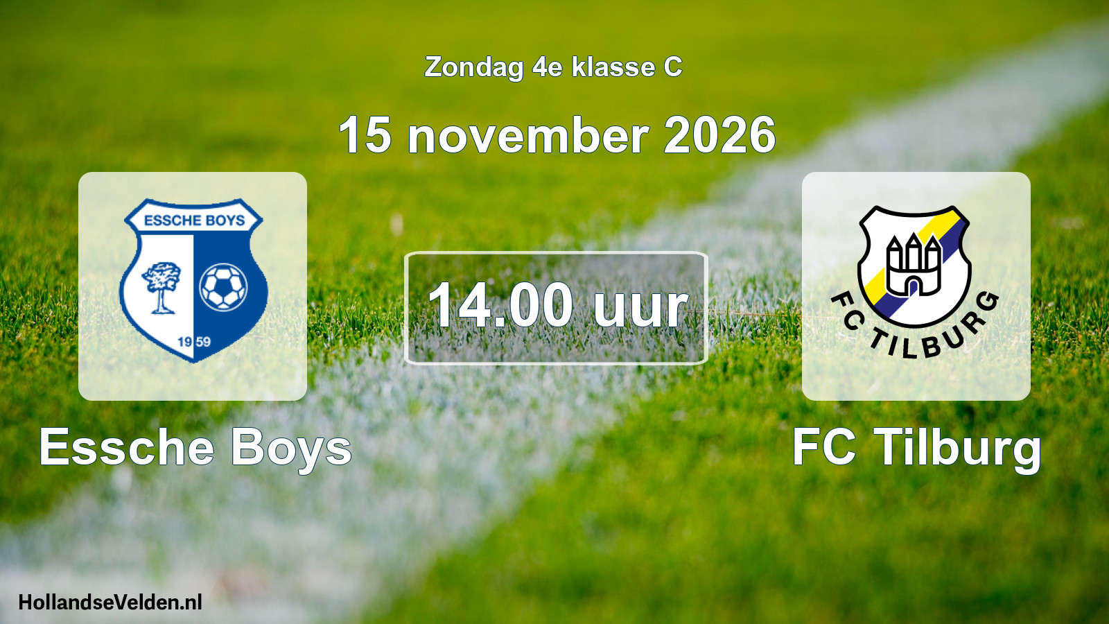 Geplande wedstrijd: Essche Boys - FC Tilburg (15 november 2026)