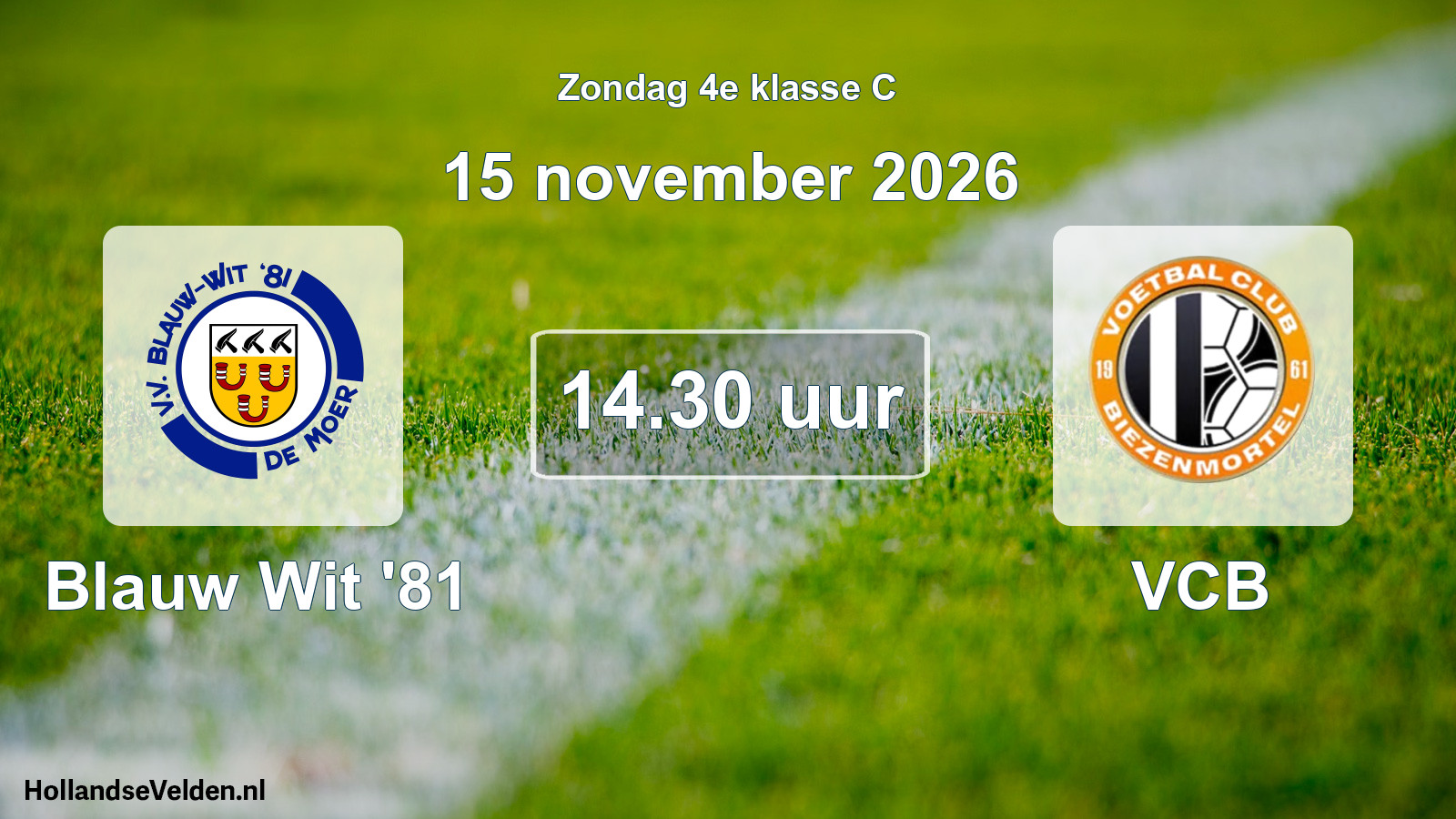Scheduled Match: Blauw Wit '81 - VCB (15 November 2026)