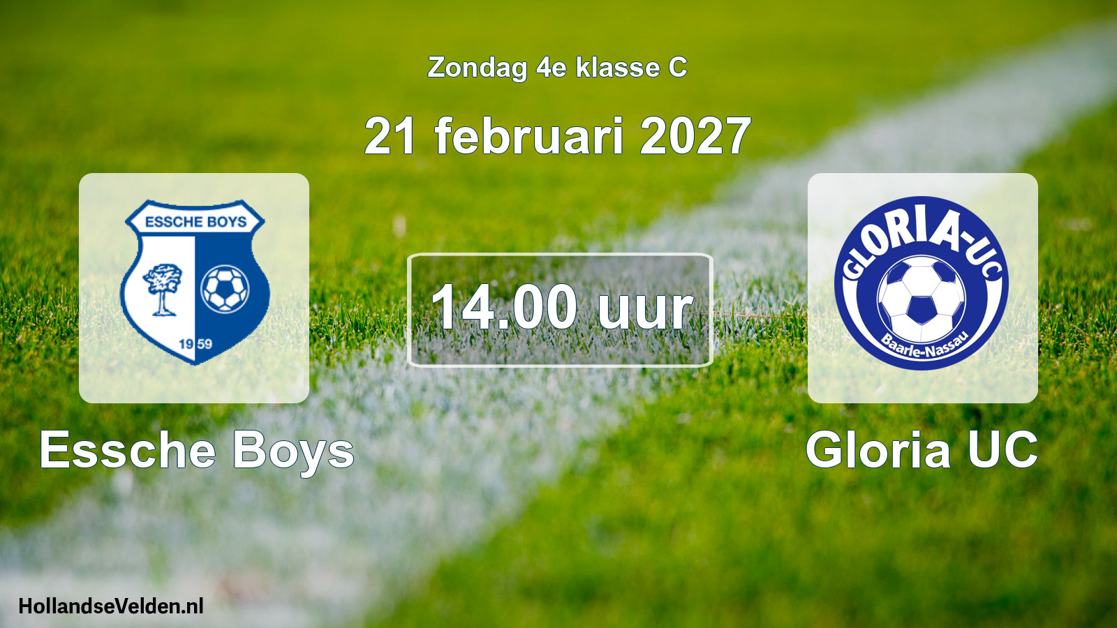 Geplande wedstrijd: Essche Boys - Gloria UC (21 februari 2027)