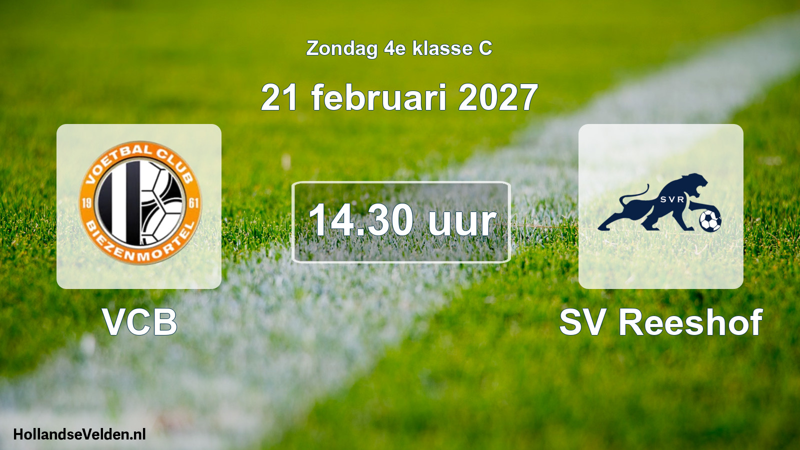 Geplande wedstrijd: VCB - SV Reeshof (21 februari 2027)
