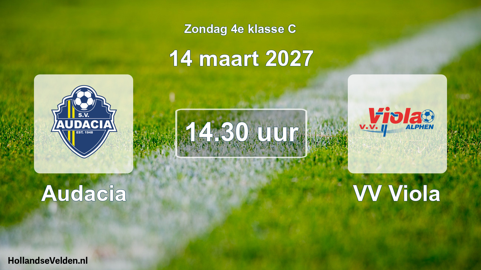 Geplande wedstrijd: Audacia - VV Viola (14 maart 2027)