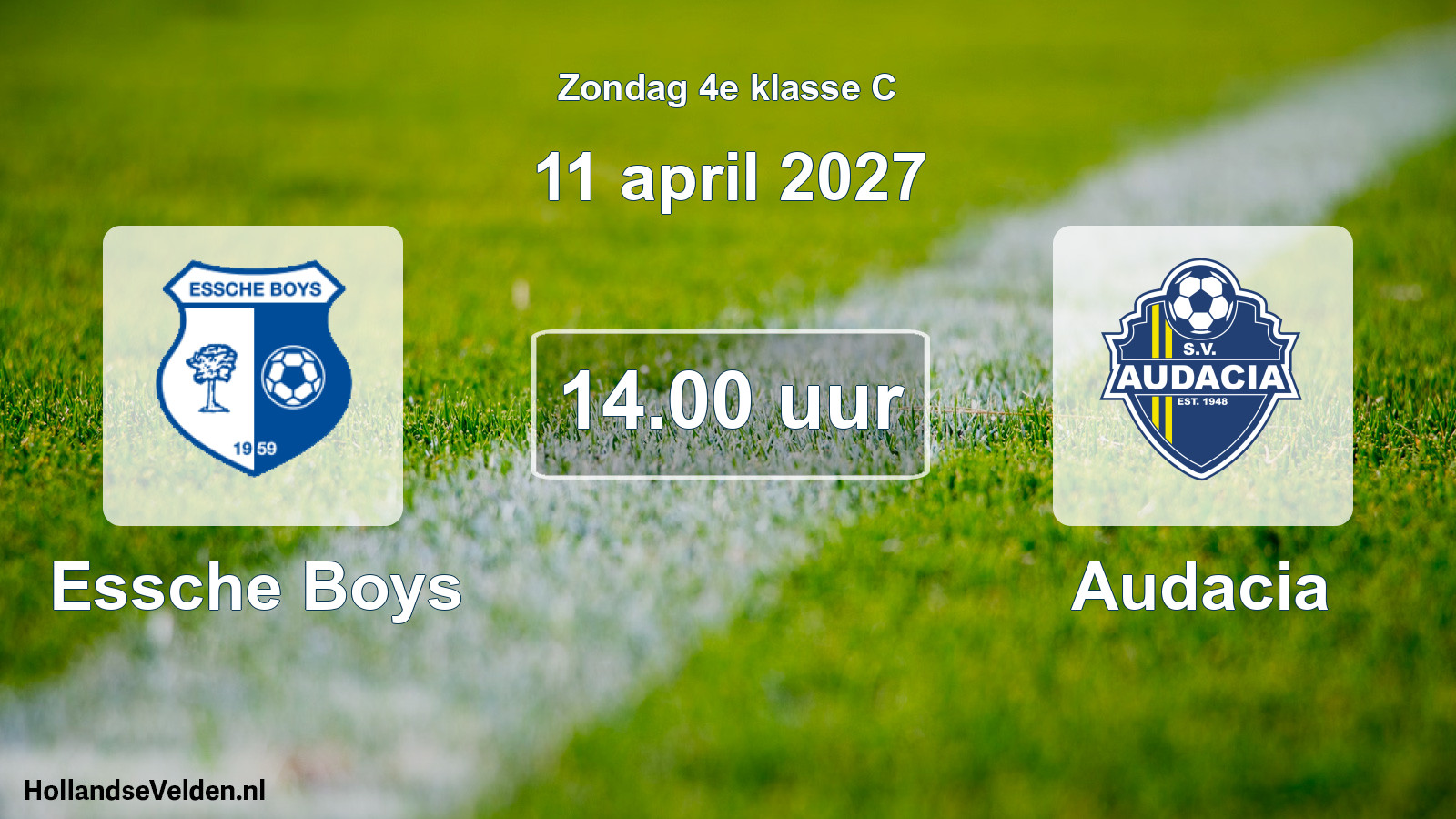 Geplande wedstrijd: Essche Boys - Audacia (11 april 2027)