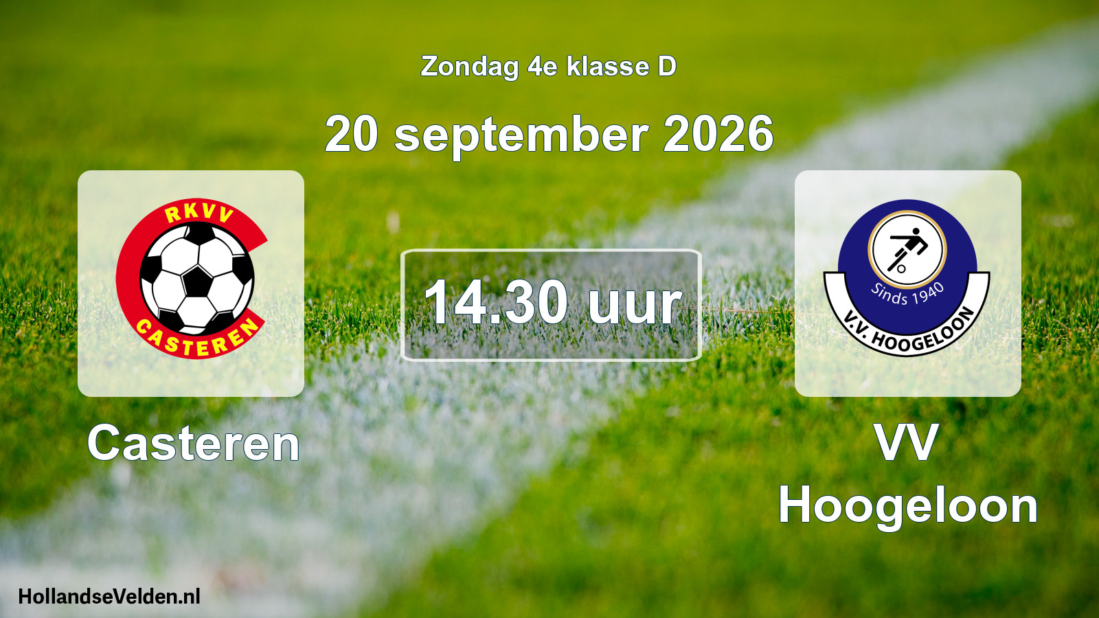 Geplande wedstrijd: Casteren - VV Hoogeloon (20 september 2026)