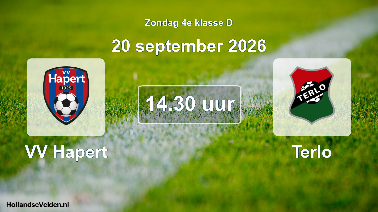 Geplande wedstrijd: VV Hapert - Terlo (20 september 2026)