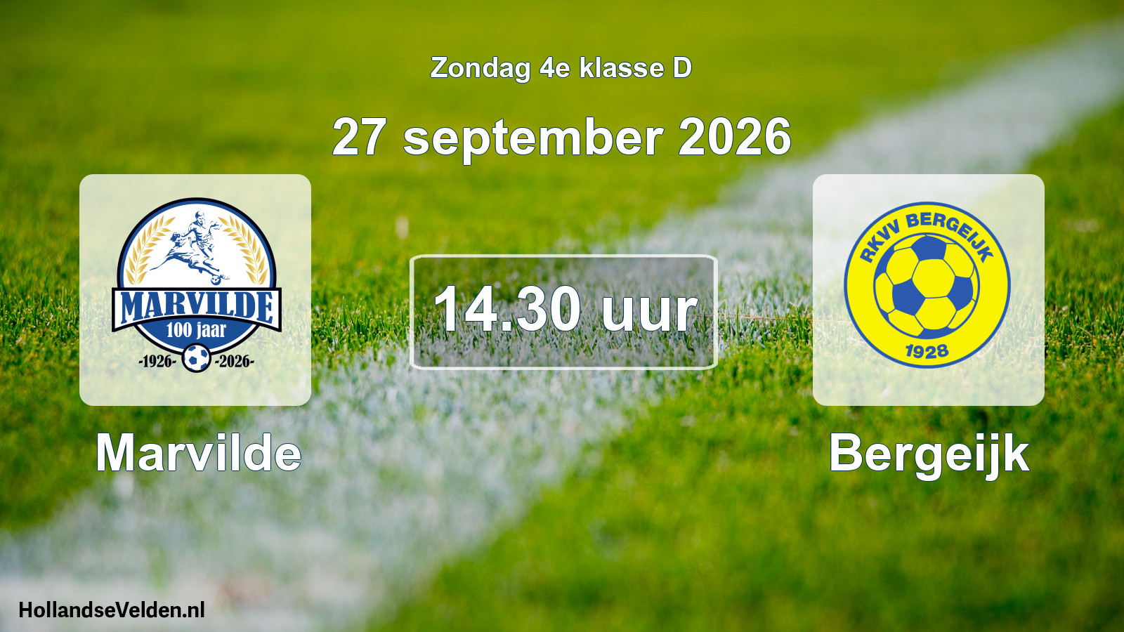 Geplande wedstrijd: Marvilde - Bergeijk (27 september 2026)