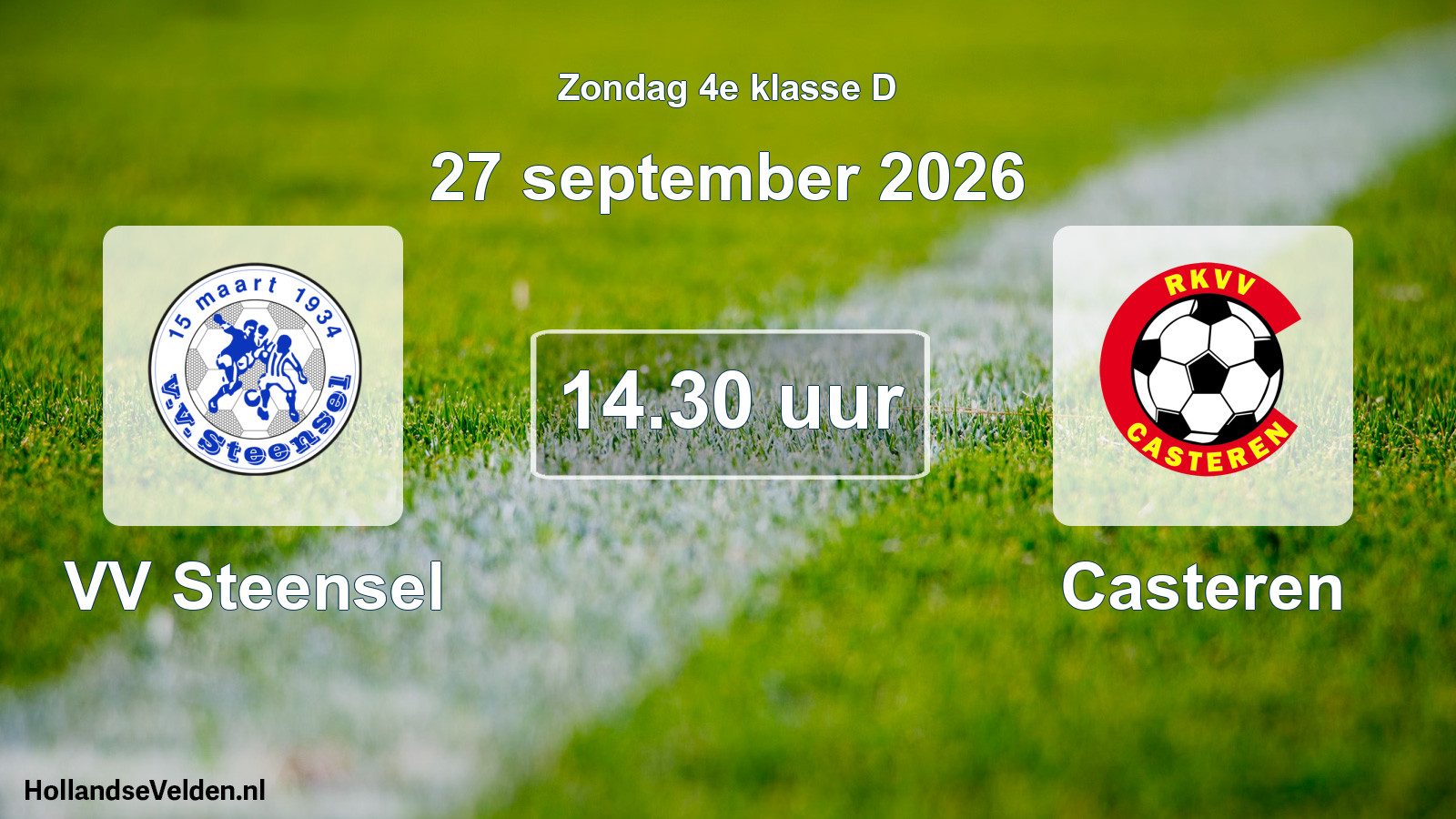 Geplande wedstrijd: VV Steensel - Casteren (27 september 2026)
