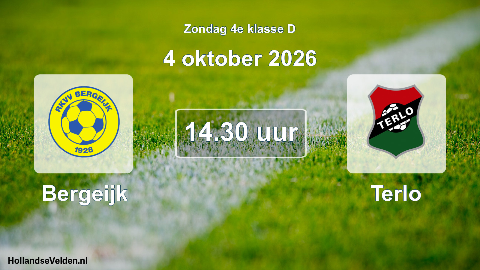 Geplande wedstrijd: Bergeijk - Terlo (4 oktober 2026)