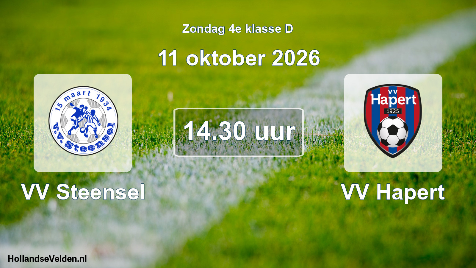 Geplande wedstrijd: VV Steensel - VV Hapert (11 oktober 2026)