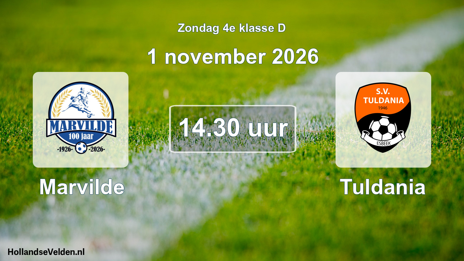 Geplande wedstrijd: Marvilde - Tuldania (1 november 2026)