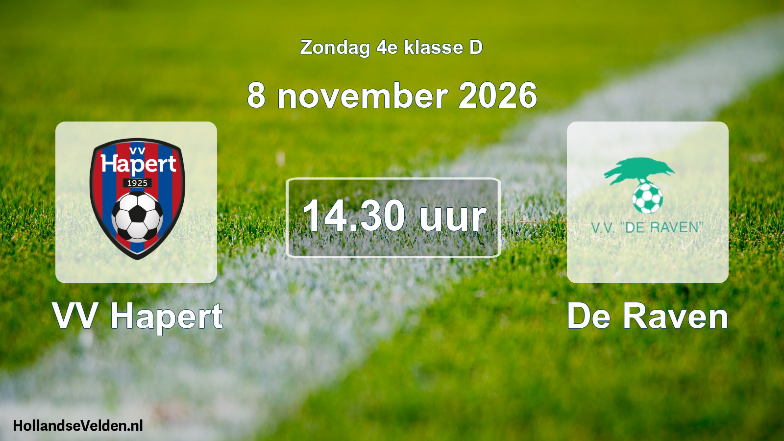 Geplande wedstrijd: VV Hapert - De Raven (8 november 2026)