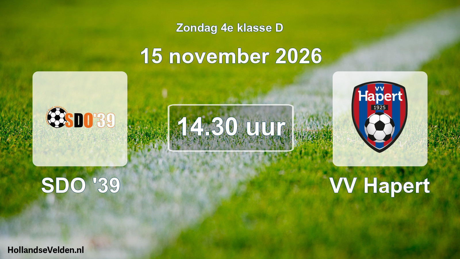 Geplande wedstrijd: SDO '39 - VV Hapert (15 november 2026)