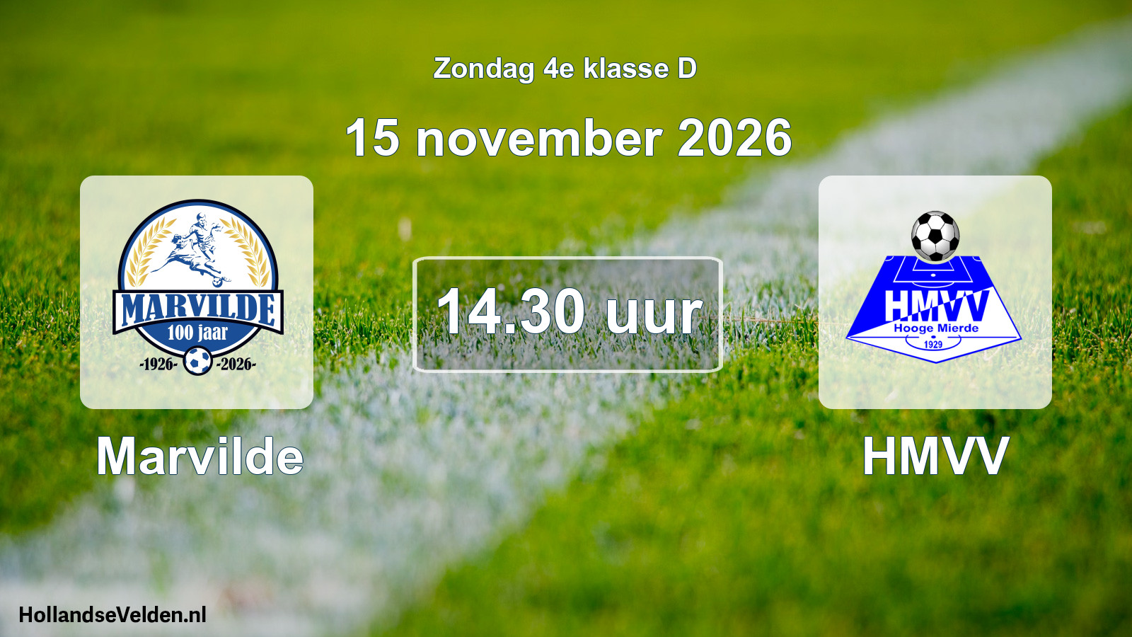 Scheduled Match: Marvilde - HMVV (15 November 2026)