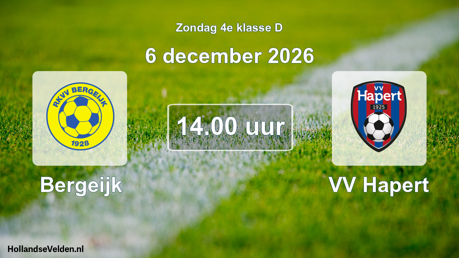 Geplande wedstrijd: Bergeijk - VV Hapert (6 december 2026)