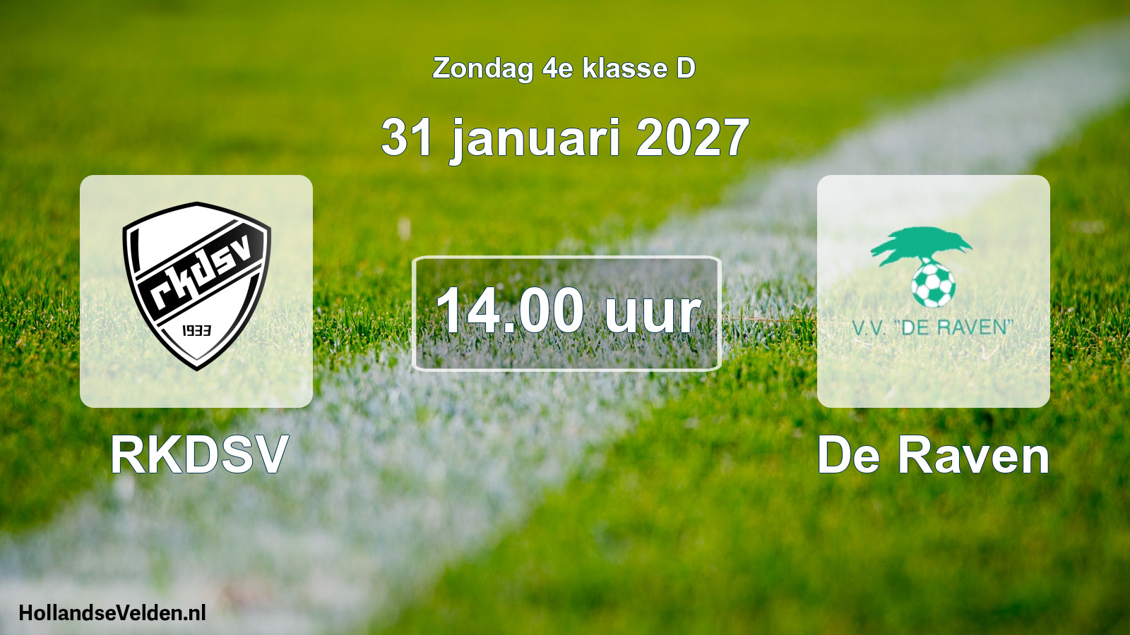 Geplande wedstrijd: RKDSV - De Raven (31 januari 2027)