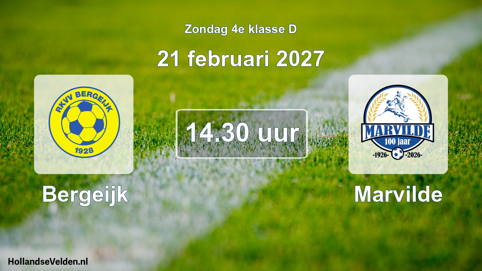 Scheduled Match: Bergeijk - Marvilde (21 February 2027)