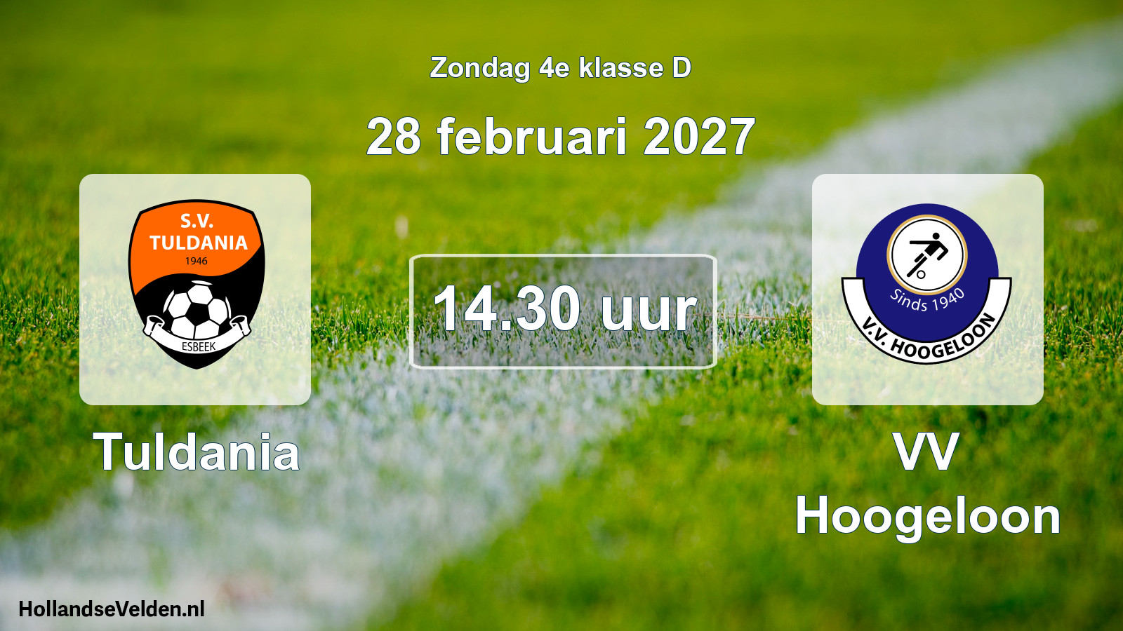 Geplande wedstrijd: Tuldania - VV Hoogeloon (28 februari 2027)