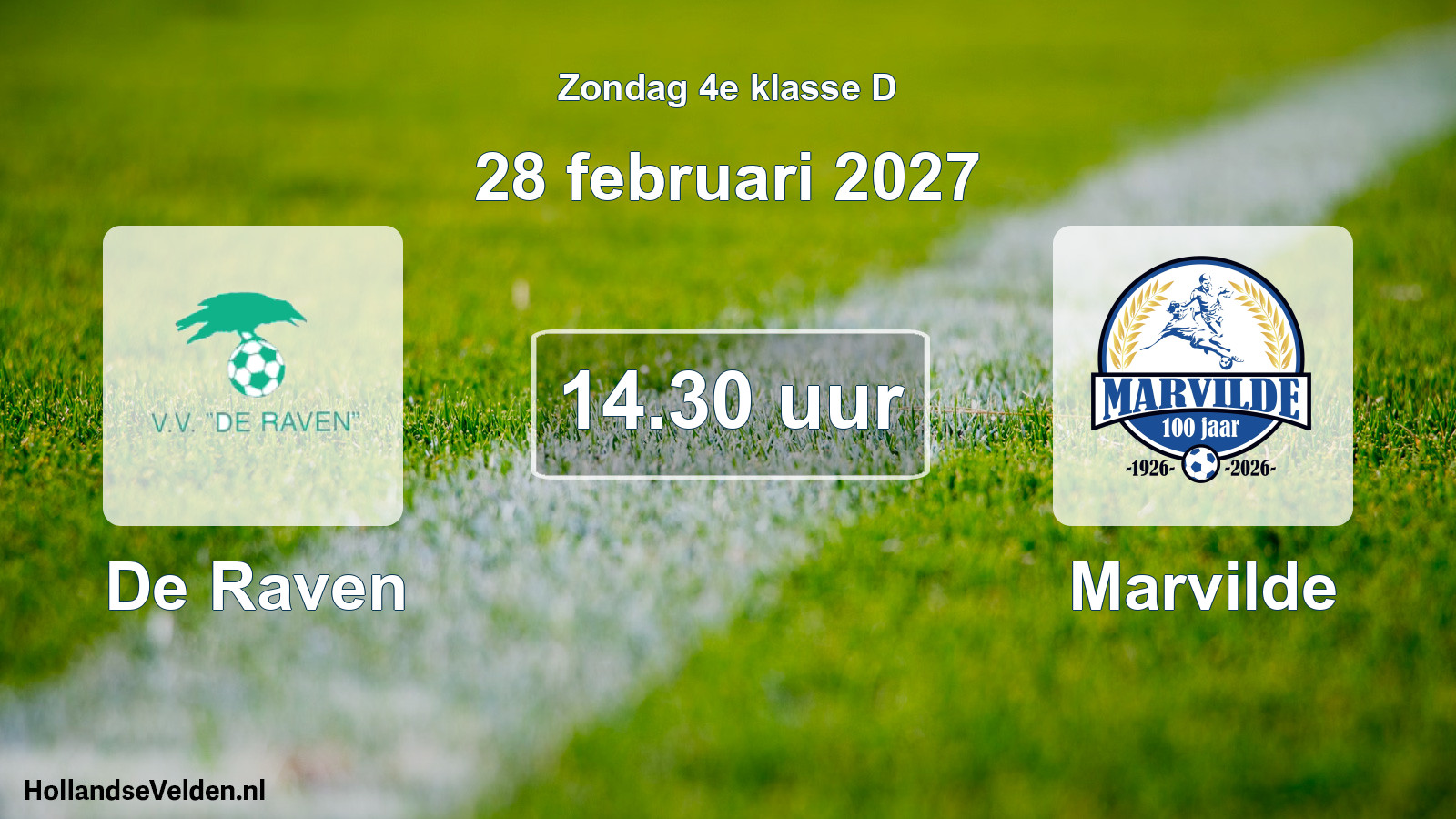 Scheduled Match: De Raven - Marvilde (28 February 2027)