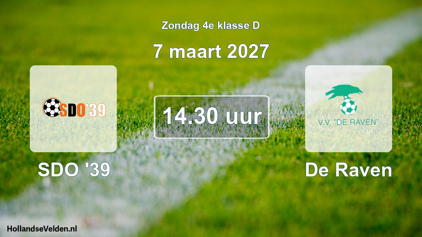 Geplande wedstrijd: SDO '39 - De Raven (7 maart 2027)