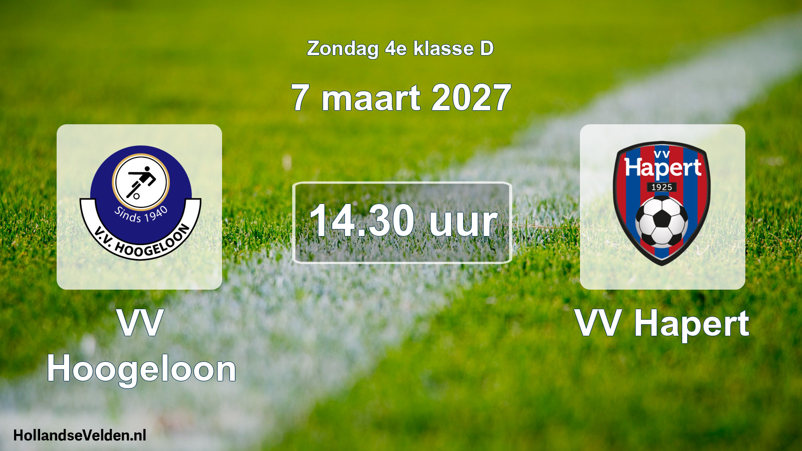 Geplande wedstrijd: VV Hoogeloon - VV Hapert (7 maart 2027)