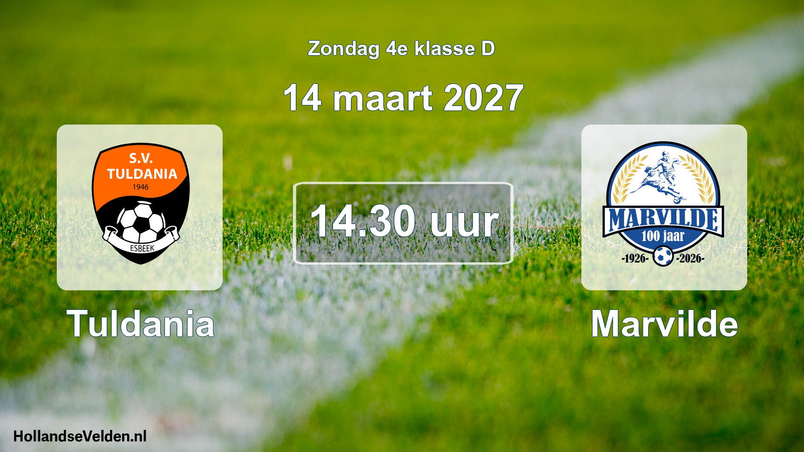 Geplande wedstrijd: Tuldania - Marvilde (14 maart 2027)