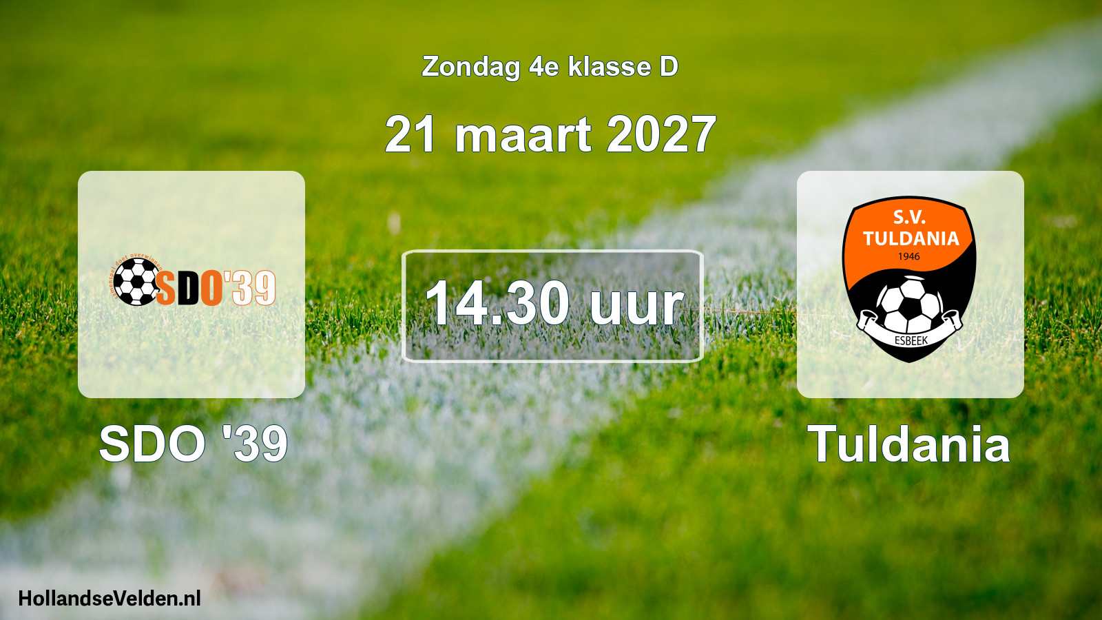 Geplande wedstrijd: SDO '39 - Tuldania (21 maart 2027)