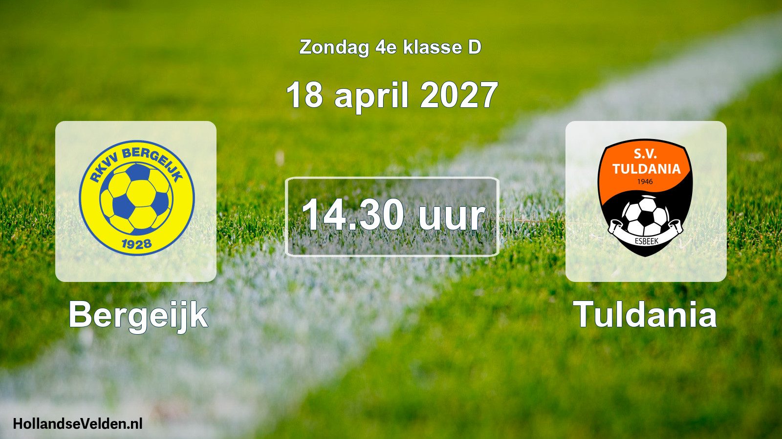 Geplande wedstrijd: Bergeijk - Tuldania (18 april 2027)